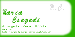 maria csegedi business card